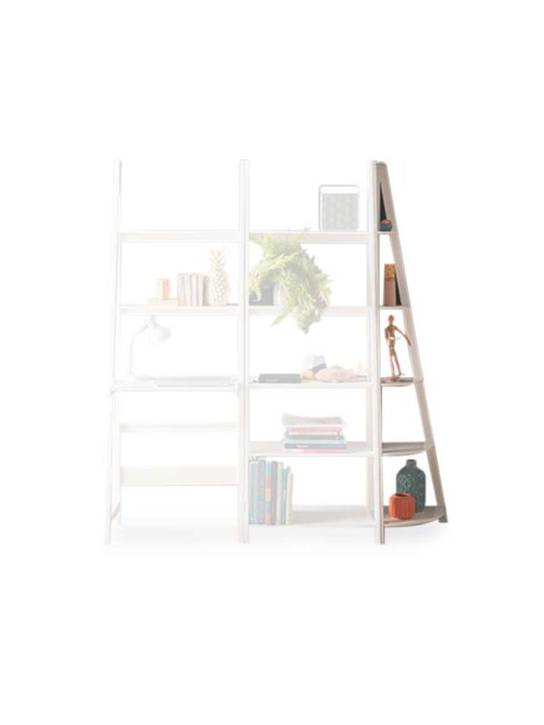 Store your books or trinkets in contemporary style with this eye-catching Lean Corner Bookcase.