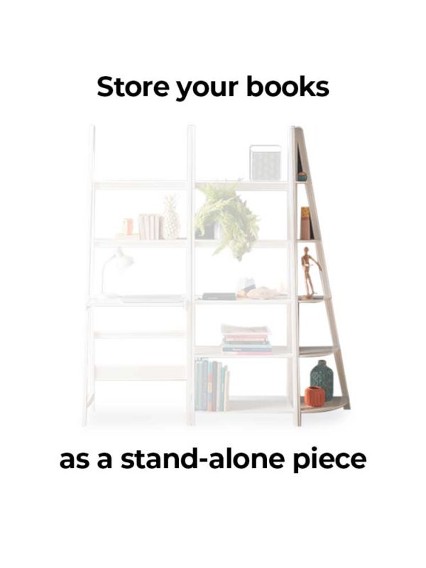 Store your books or trinkets in contemporary style with this eye-catching Lean Corner Bookcase.