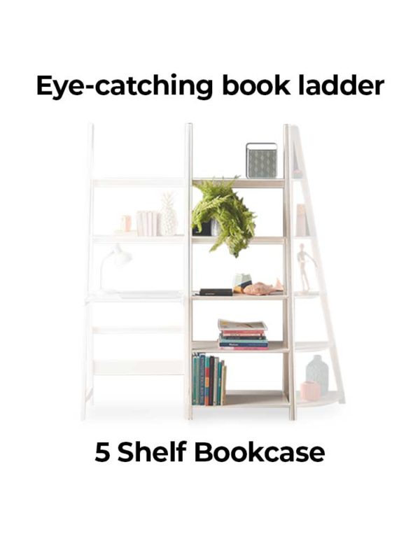 Showcase your books with the Lean 5 Shelf Bookcase.