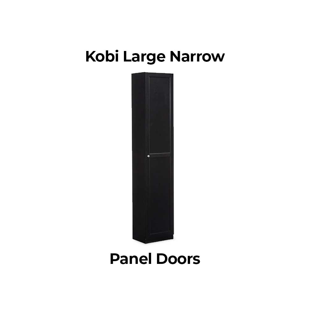 Kobi Large Narrow Bookcase With Panel Shelving • Protect your gems 💎