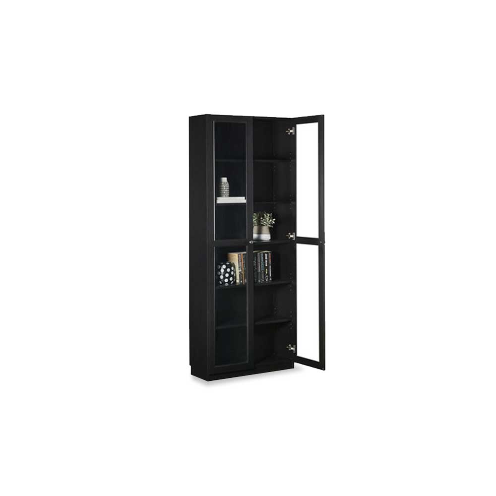 Kobi Large Wide Bookcase with Glass Shelving • Protect your gems 💎
